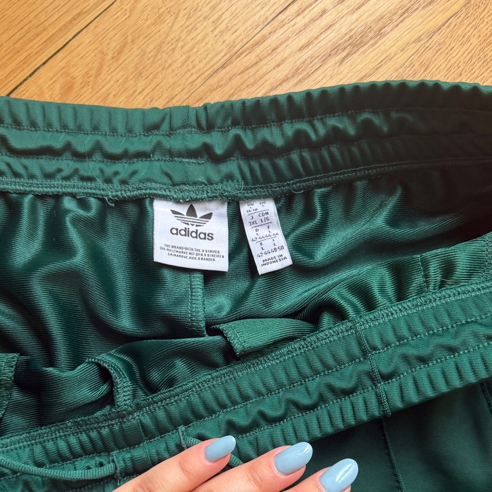 adidas Green Track Pants with Yellow Side Stripes - Picture 7 of 8